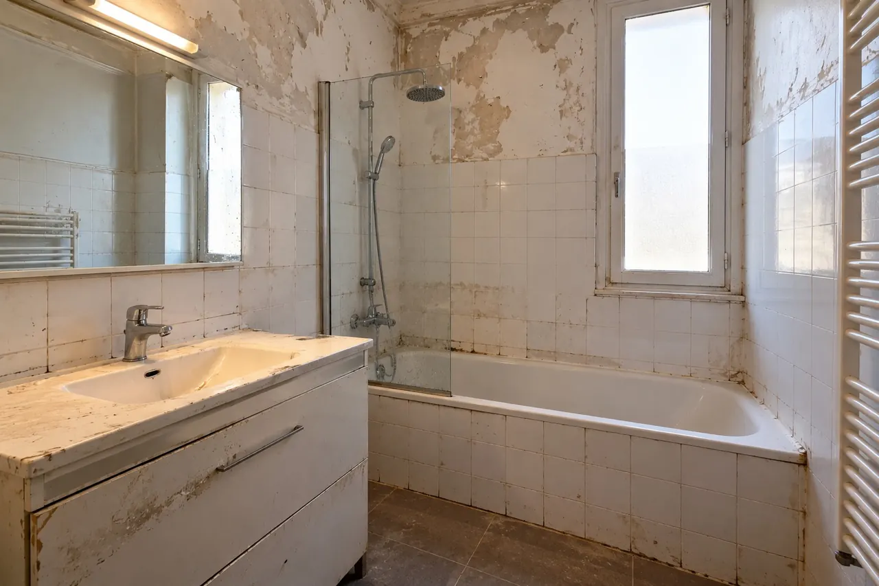 Salle de bain avant les travaux